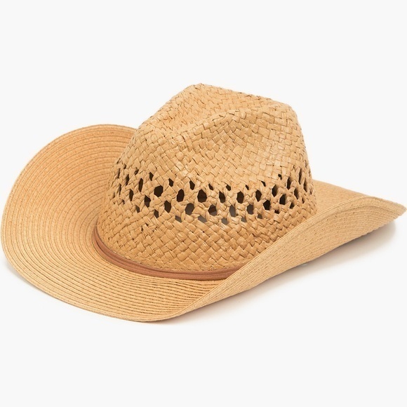 Vince Camuto Accessories - 🆕Vince Camuto Open Weave Straw Cowboy Hat NWT
